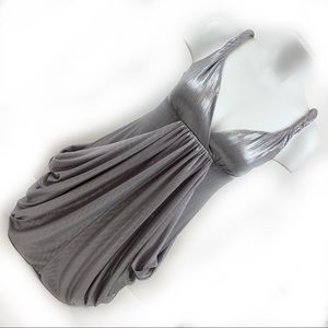 BEBE Silver Shimmer Sexy Party Dress XS